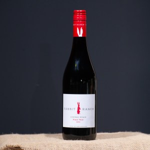 Chard Farm bottle of pinot noir wine from central otago called rabbit ranch